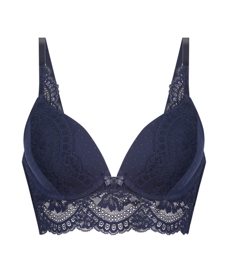 Tracey foret push-up longline-BH med b&oslash;yle, Bl&aring;