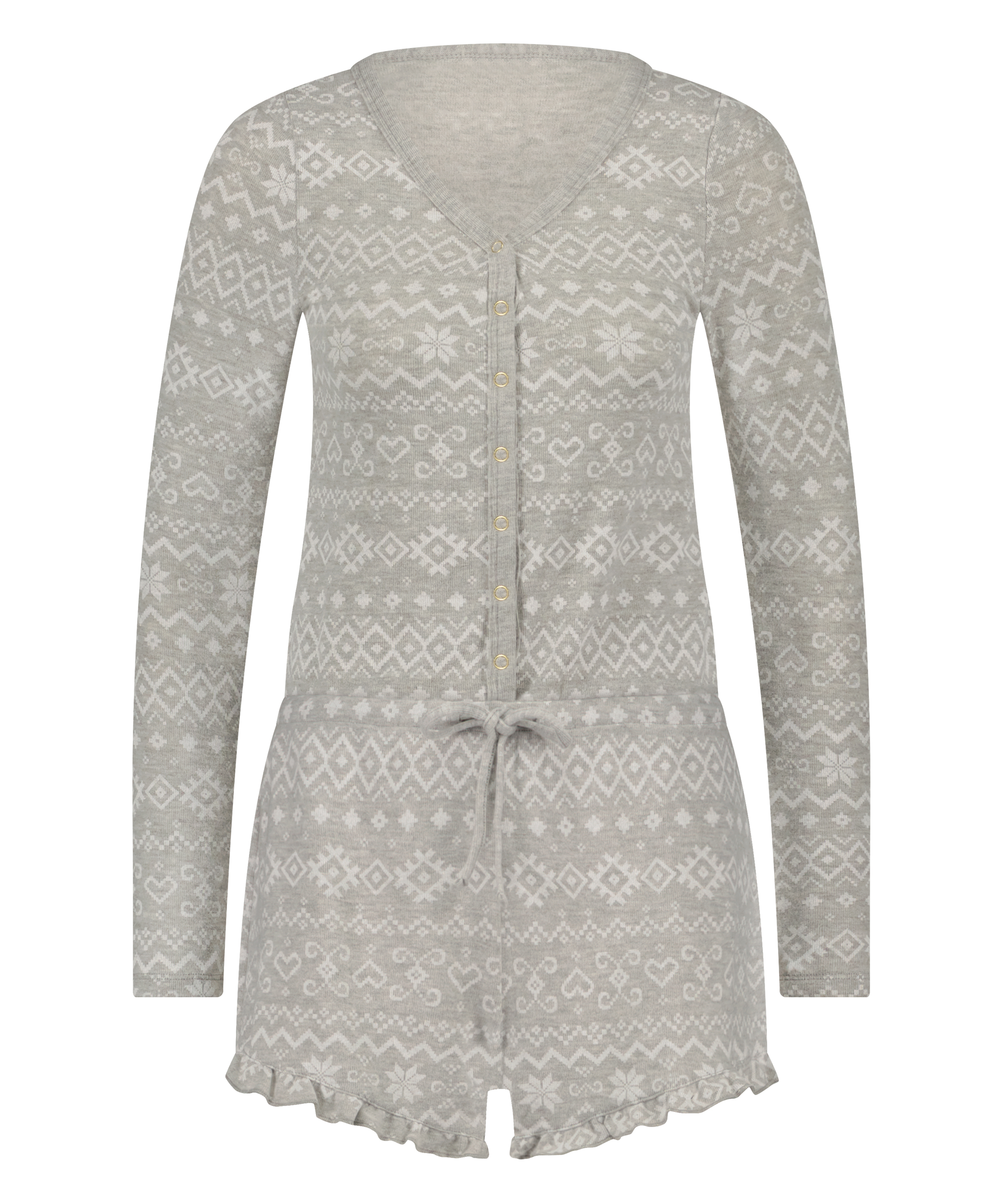 Børstet kort onepiece, Grå, main