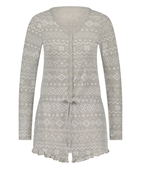 Børstet kort onepiece, Grå