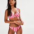 Candy Stripes Low brasiliansk Bikini Bottoms, Rosa