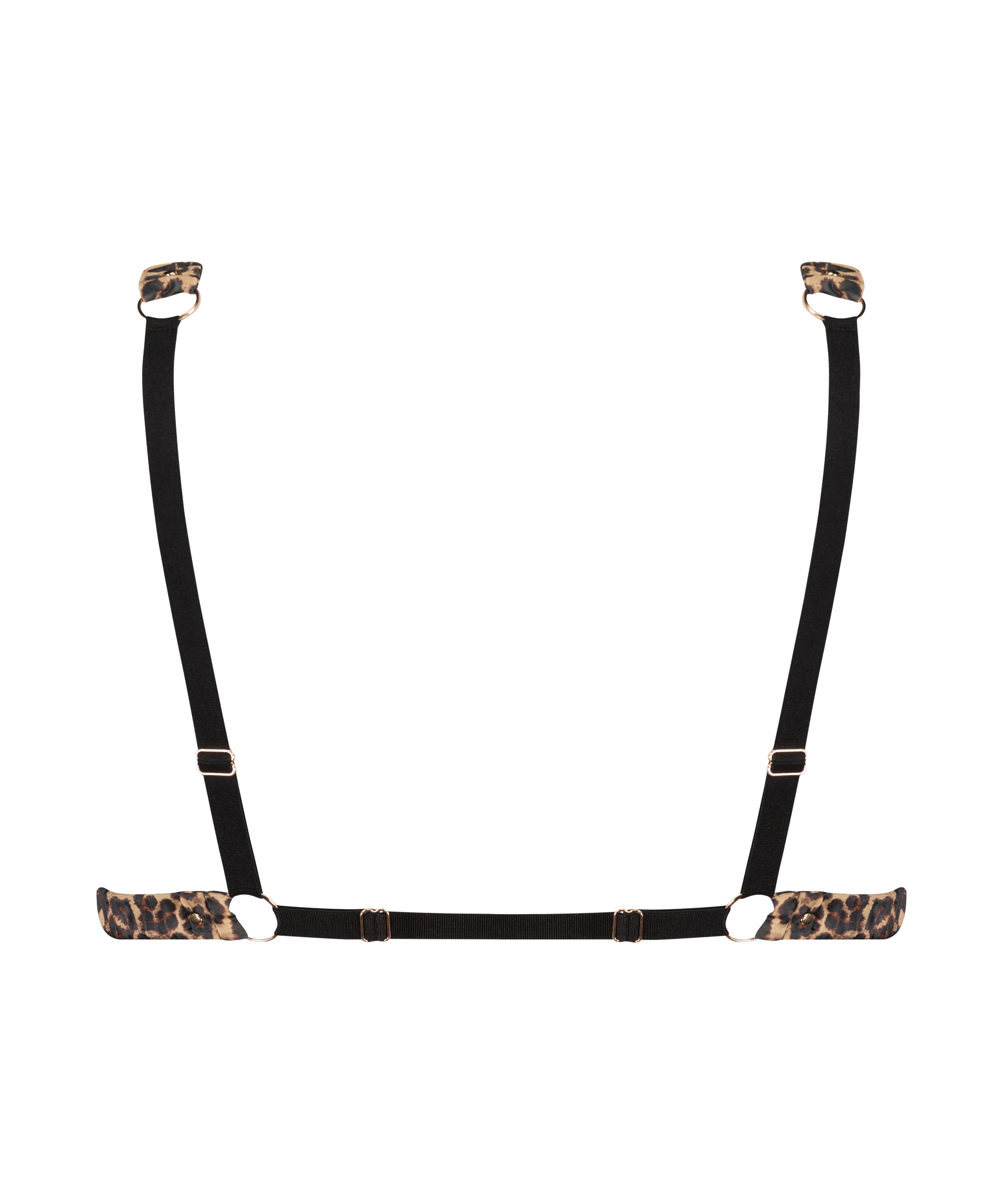 Bralette Satin Leopard, Svart, main