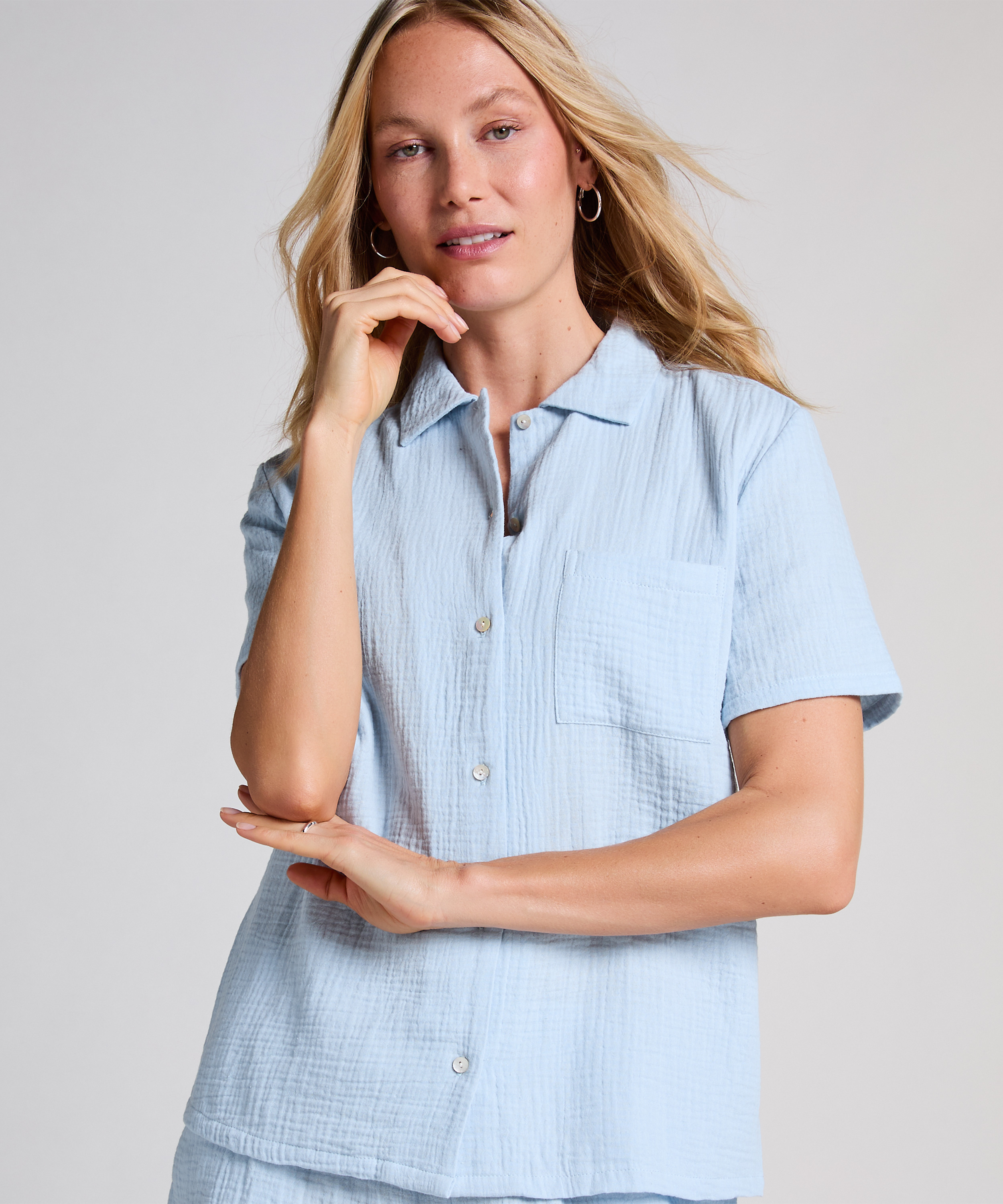 Muslin-jakke, Blå, main