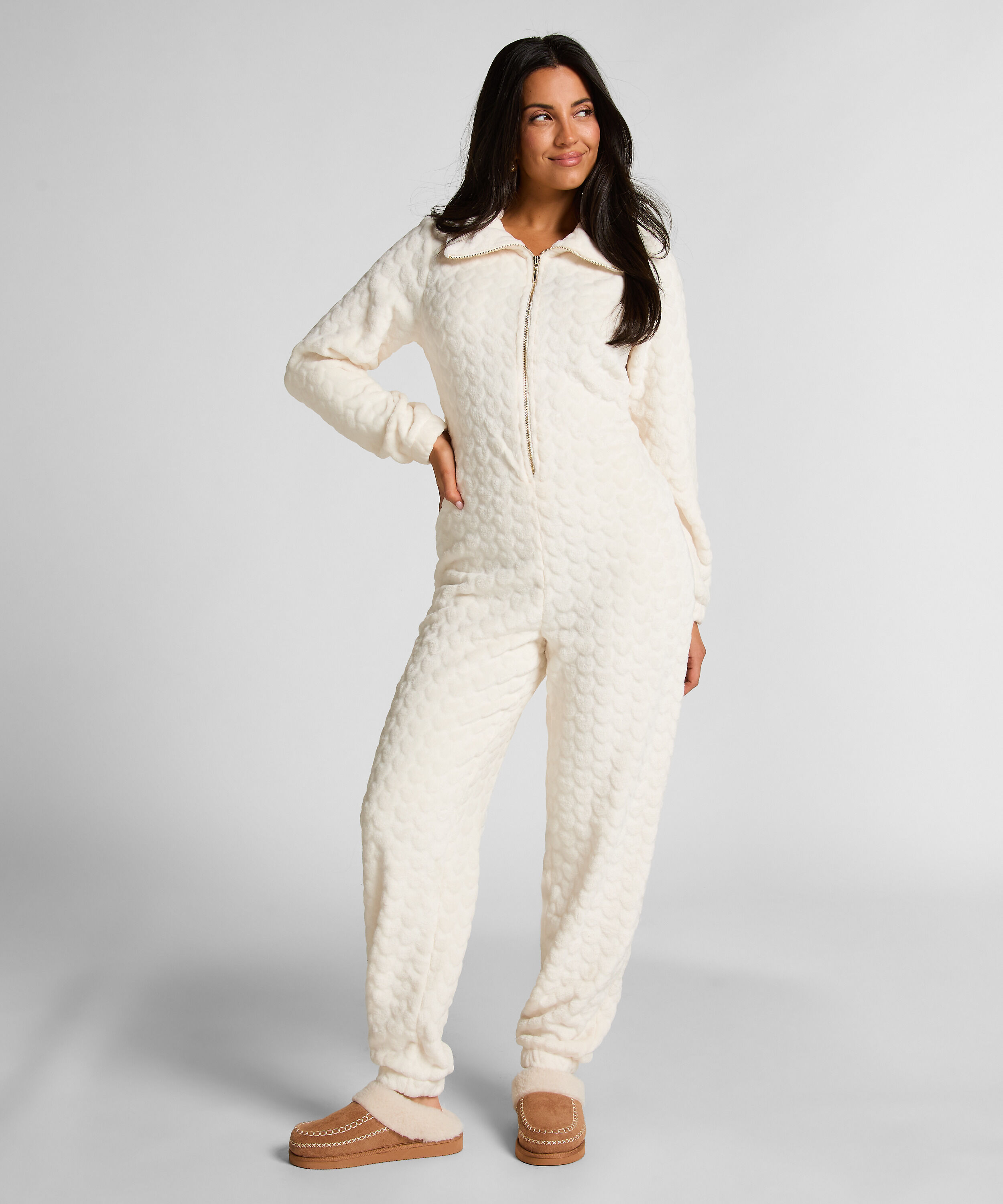 Onesie med kabelglidelås, Hvit Onesie med kabelglidelås, Hvit
