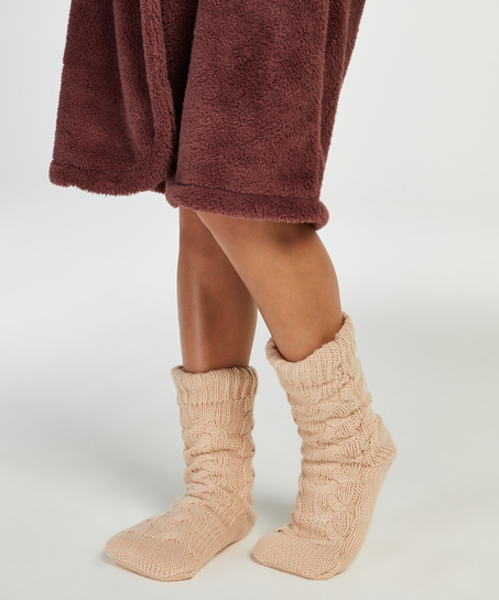 1 par strikkede sokker, Hvit