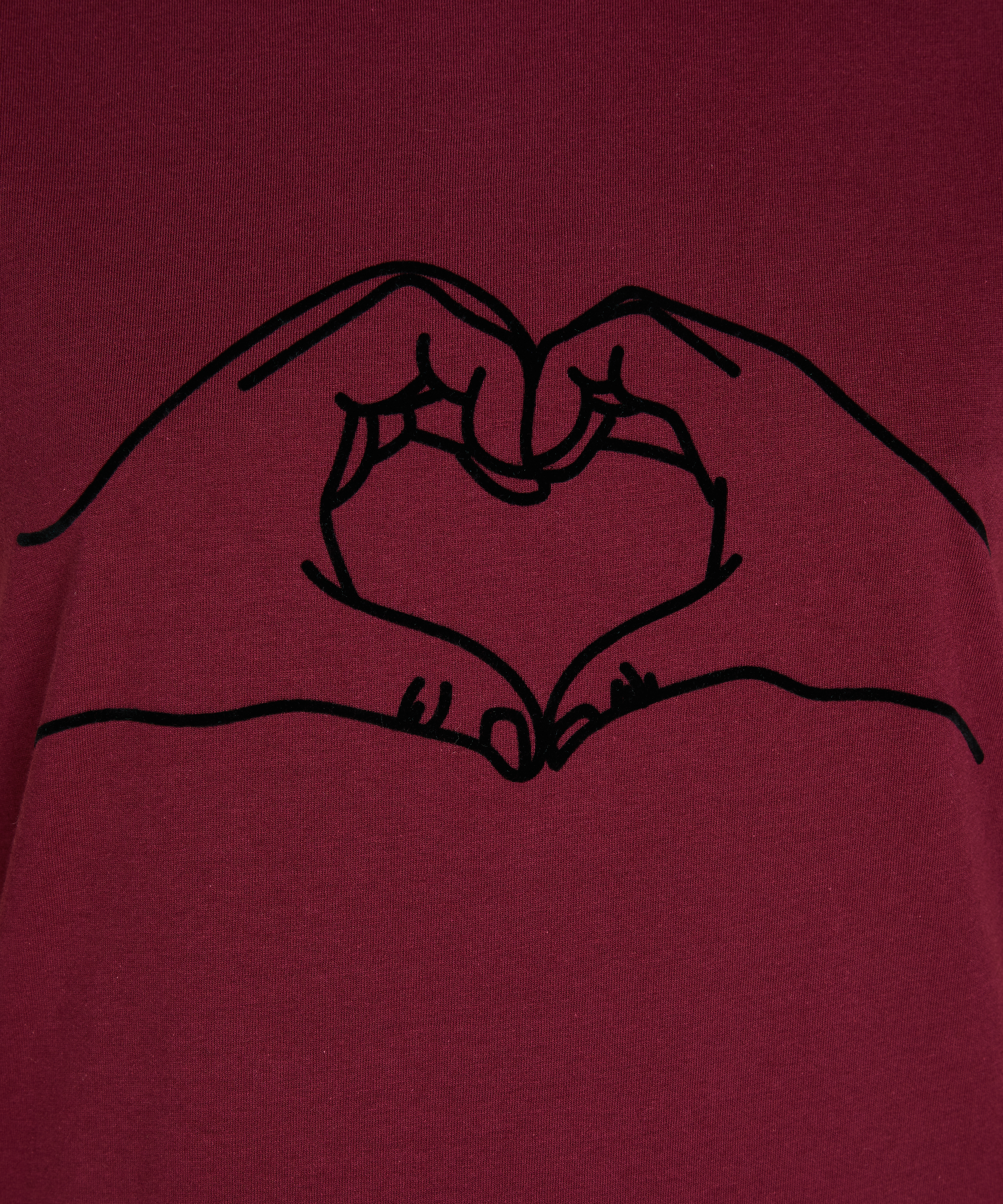 Nattskjorte med rund hals, Rød, main