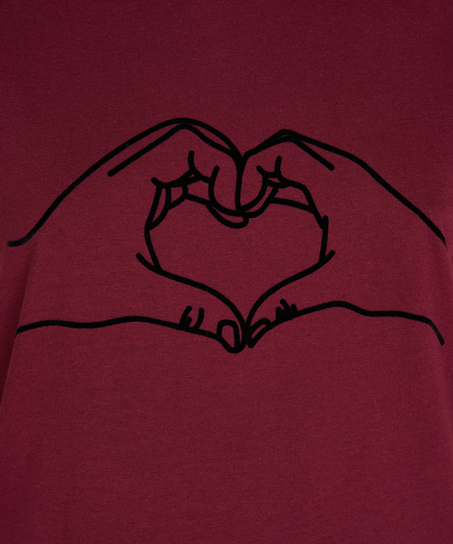 Nattskjorte med rund hals, Rød