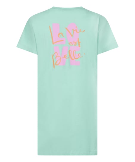 Nattskjorte med rund hals, Gr&oslash;nn