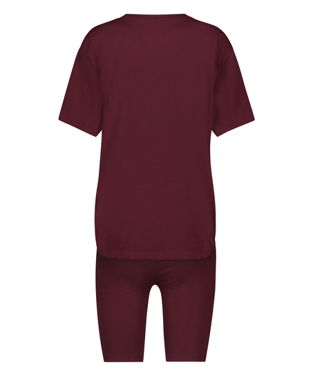 Biker kort pysjamassett, R&oslash;d