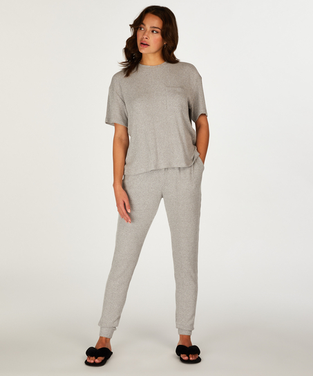 Rib kortermet topp, Gr&aring;