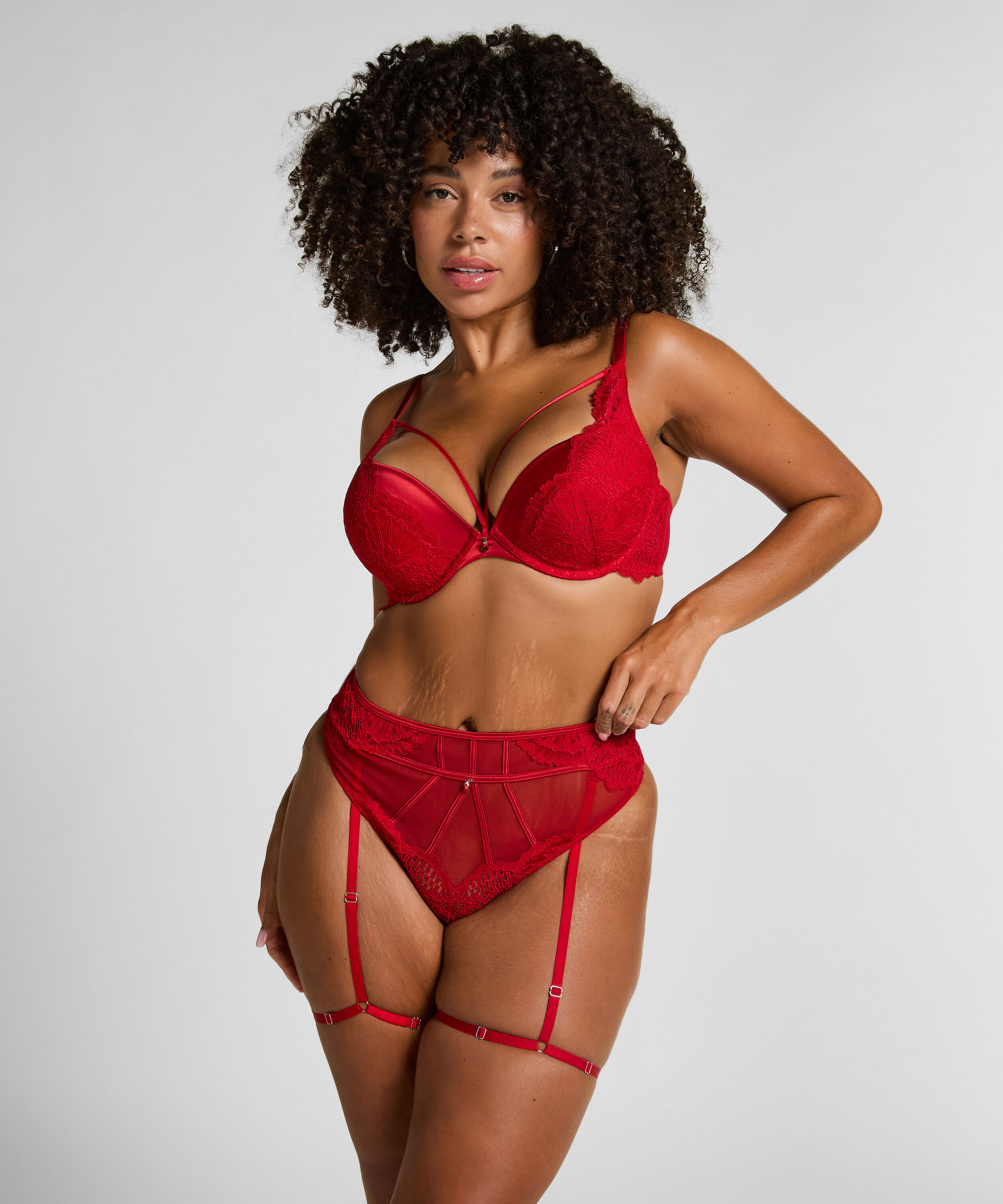 Withney Suspenders G-streng, Rød