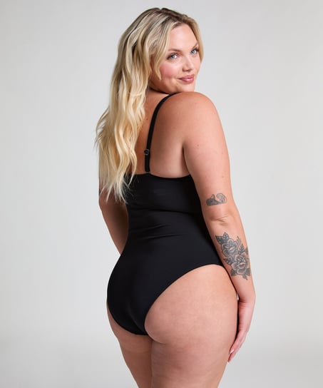 Badedrakt Shaping Scallop, Svart