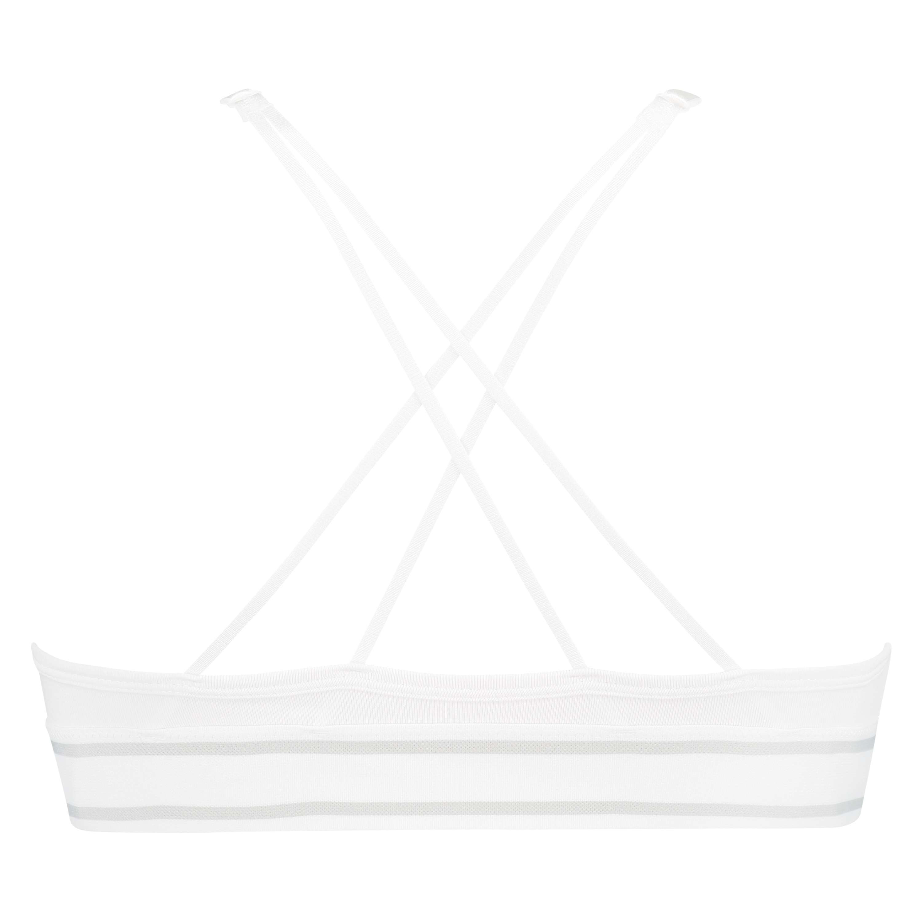 Casey polstret triangle-bralette i bomull, Hvit, main