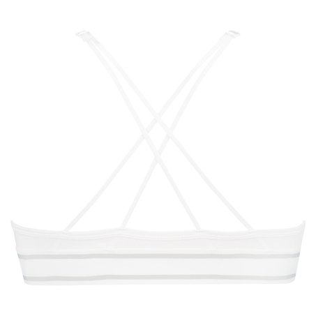 Casey polstret triangle-bralette i bomull, Hvit