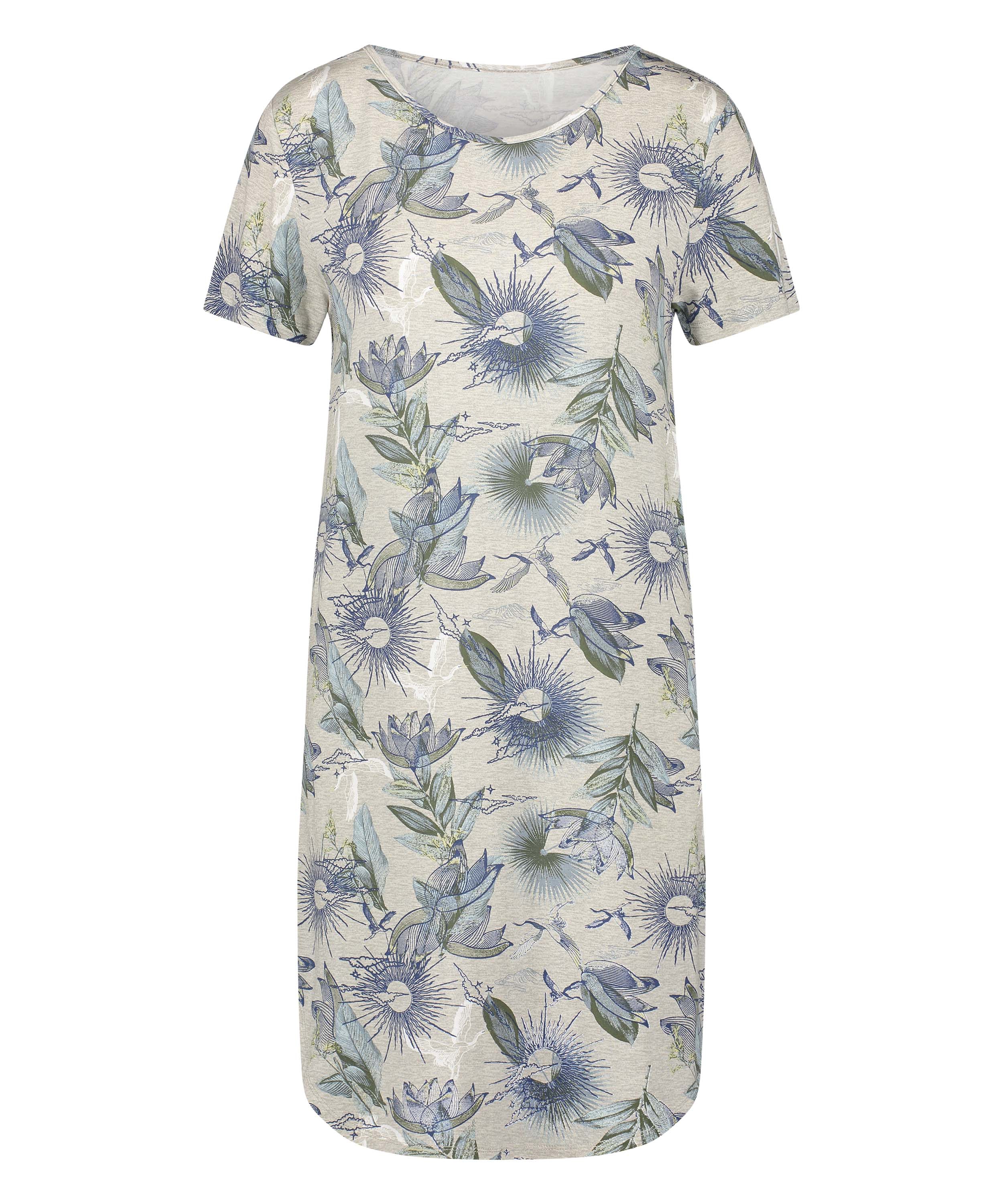 Jersey kortermet nattskjorte, Beige, main