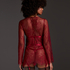 Allover Lace topp, Rød