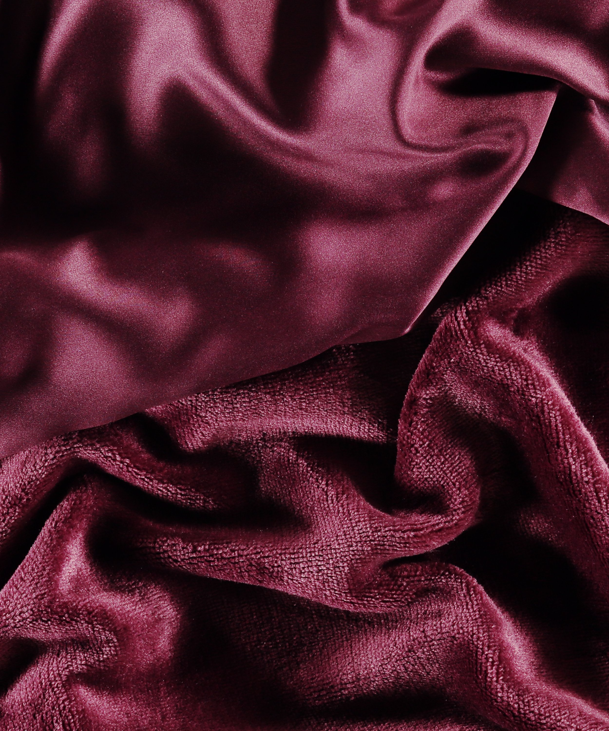 Satin fleece badekåpe, Lilla, main