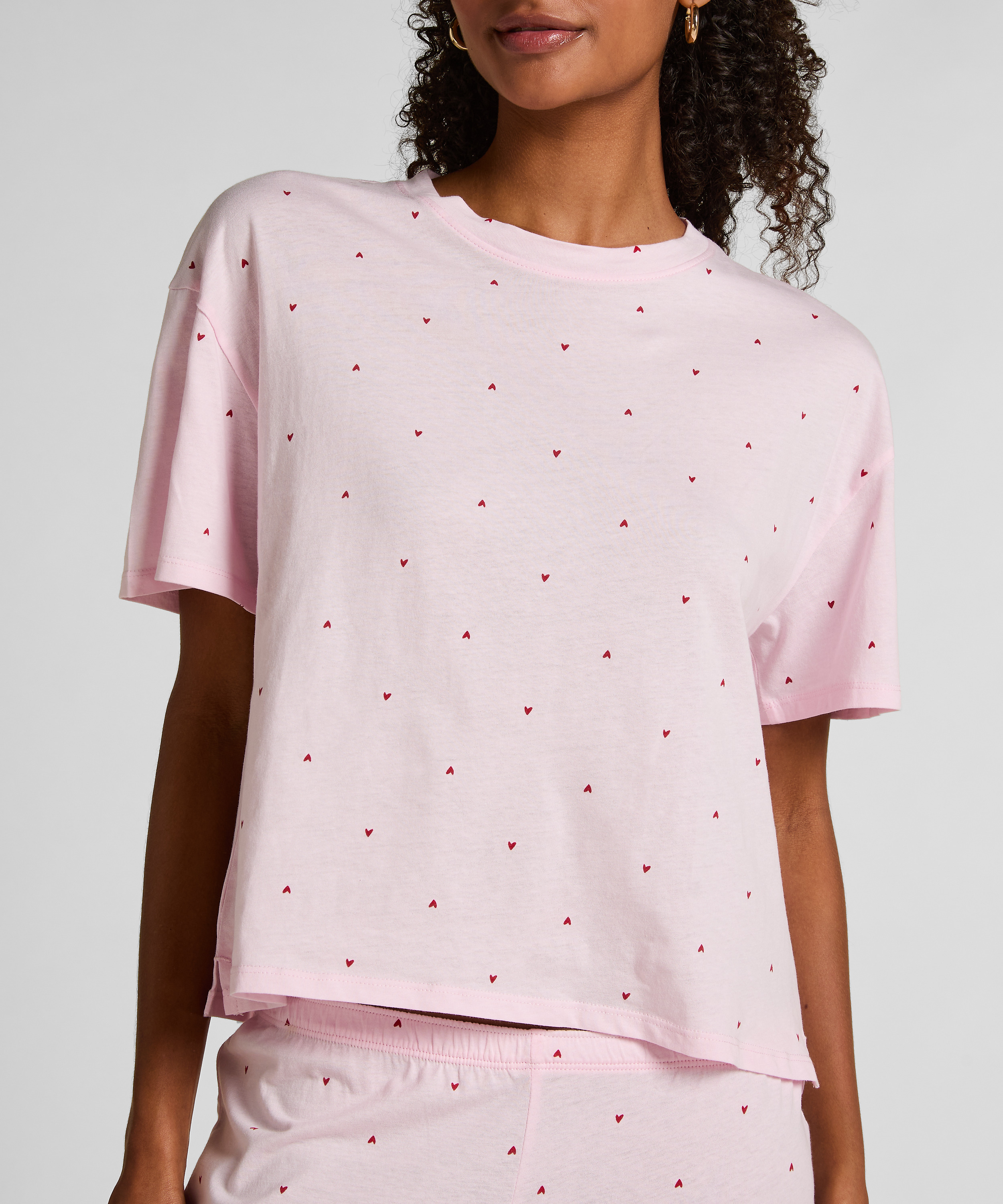 Pysjamassett Cotton Print, Rosa, main