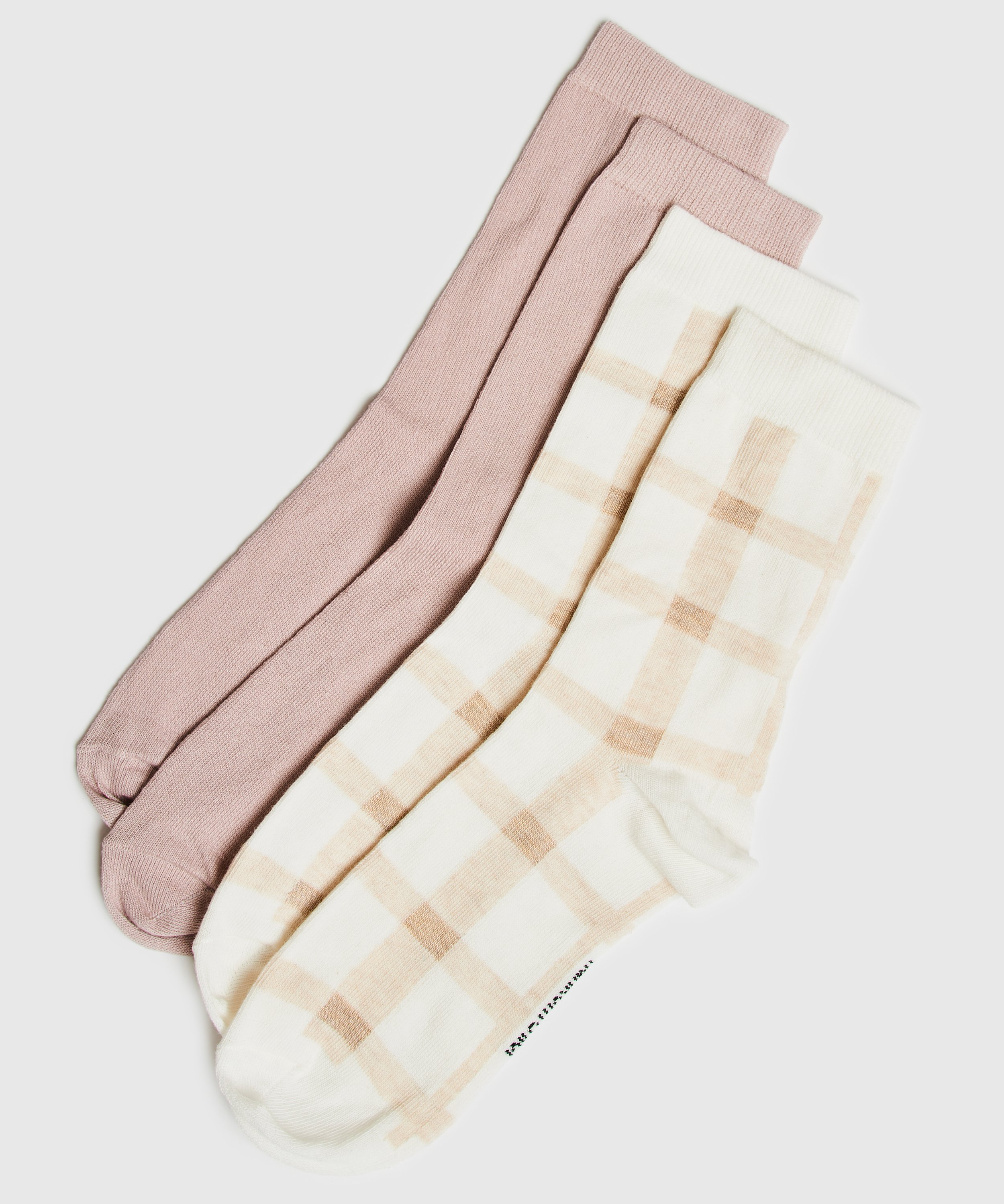 2 par bomullssokker, Svart, main