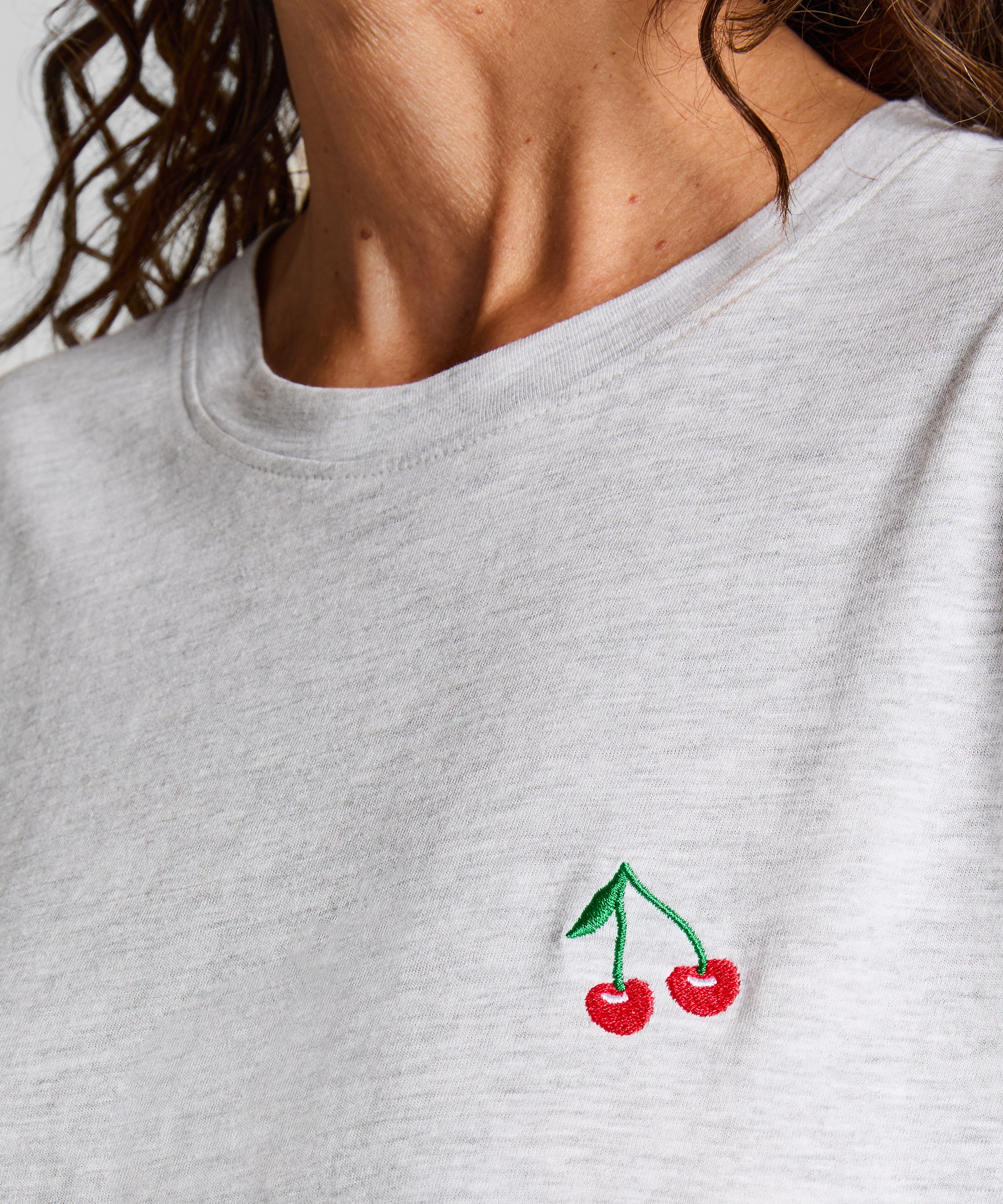 Pyjamasett i Bomull, Grå, main