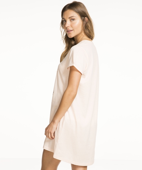 Nightshirt V-neck, Rosa