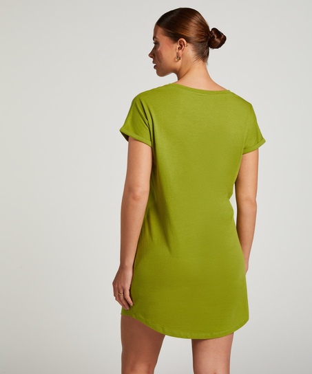 Nattskjorte med rund hals, Gr&oslash;nn