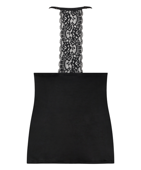 Velvet lace cami, Svart