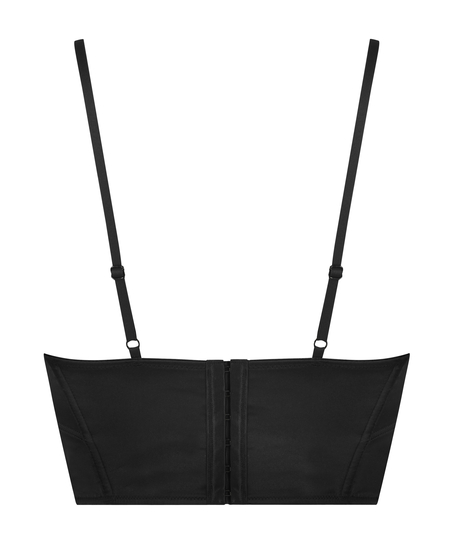 Korsettopp i Sateng, Svart