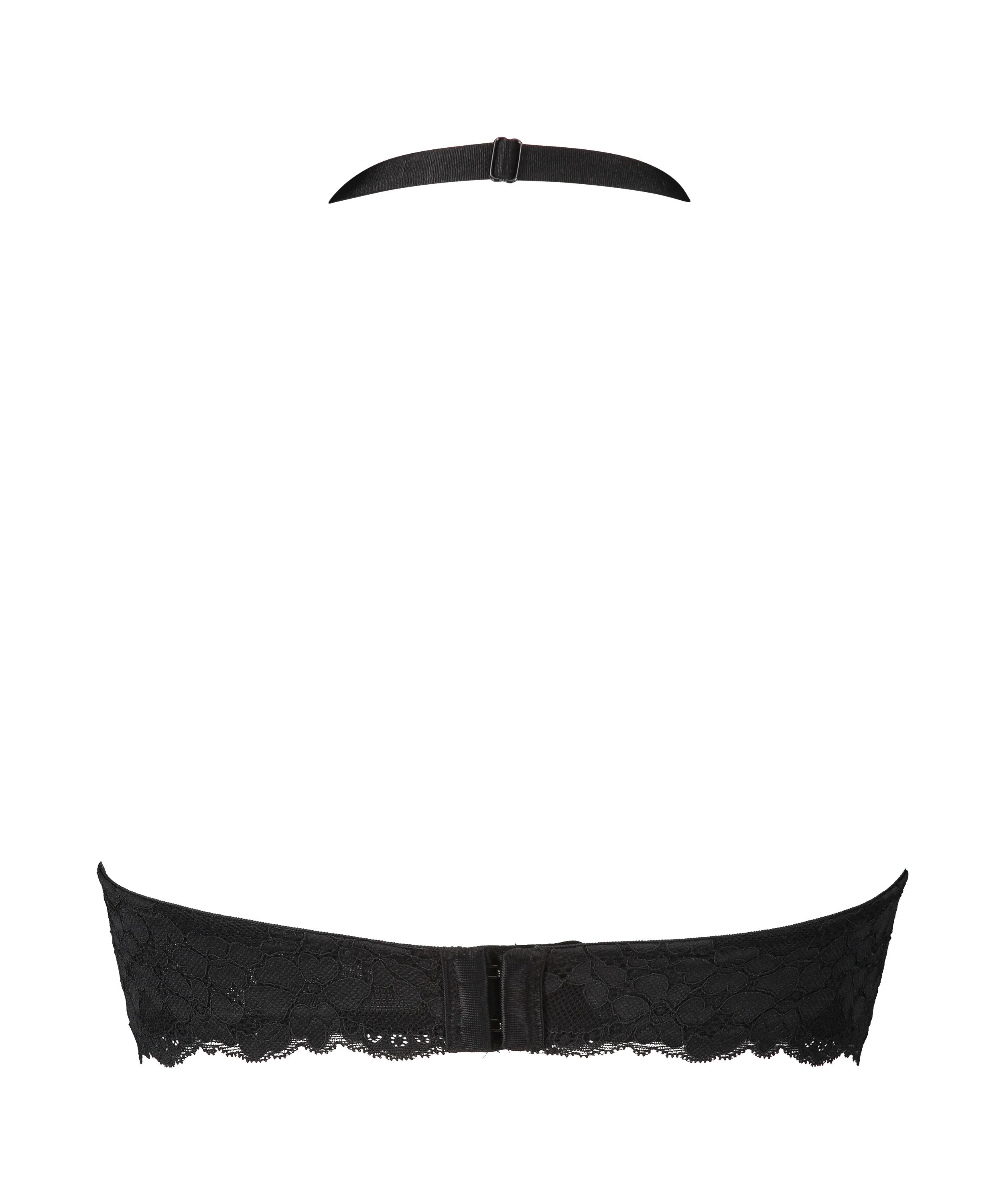 Rosalyn polstret halter bralette, Svart, main