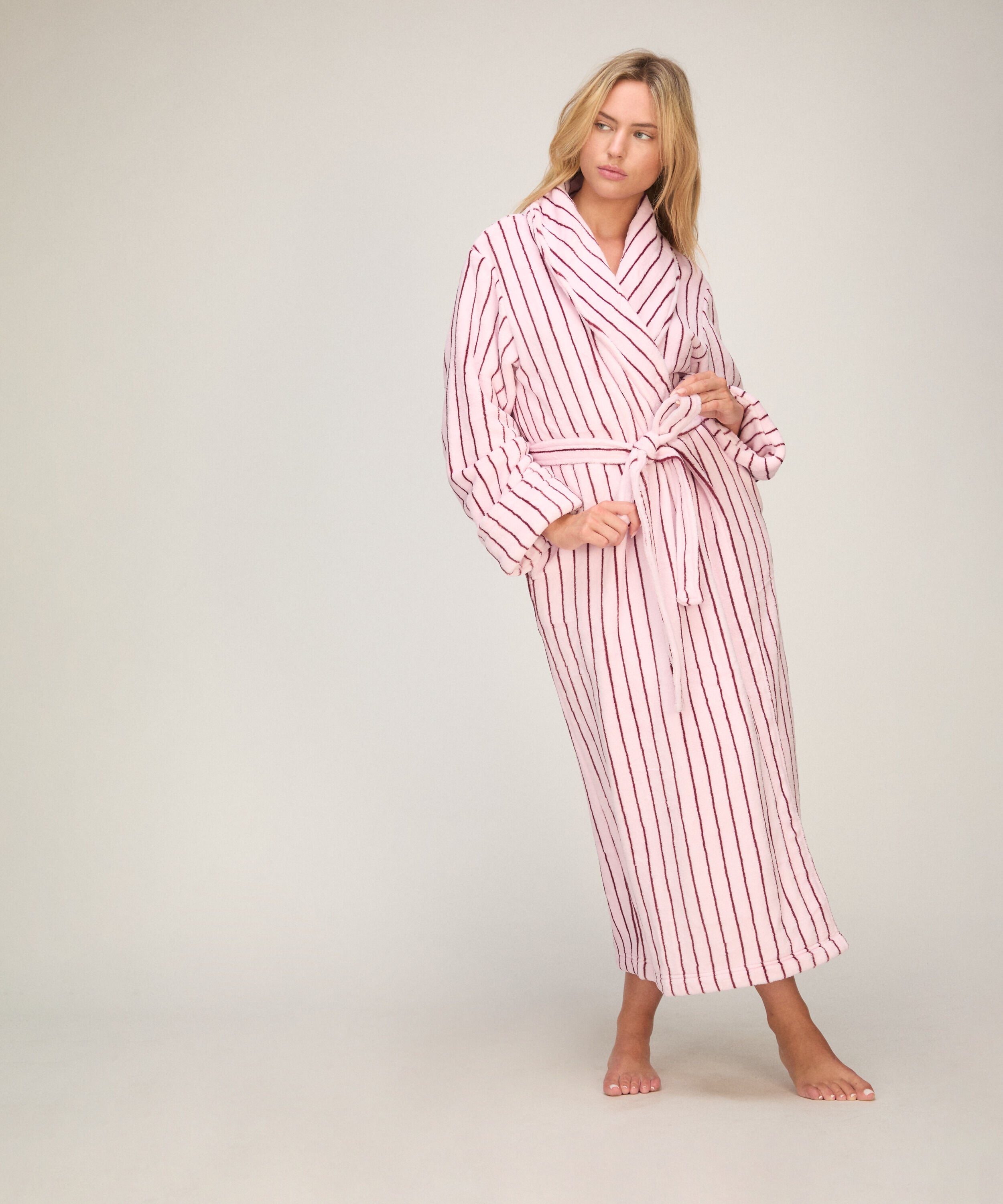 Myk fleece-badekåpe, Rosa Myk fleece-badekåpe, Rosa