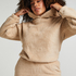 Fleece Snuggle hettegenser, Beige