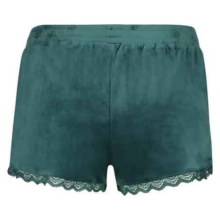 Velvet lace shorts, Gr&oslash;nn