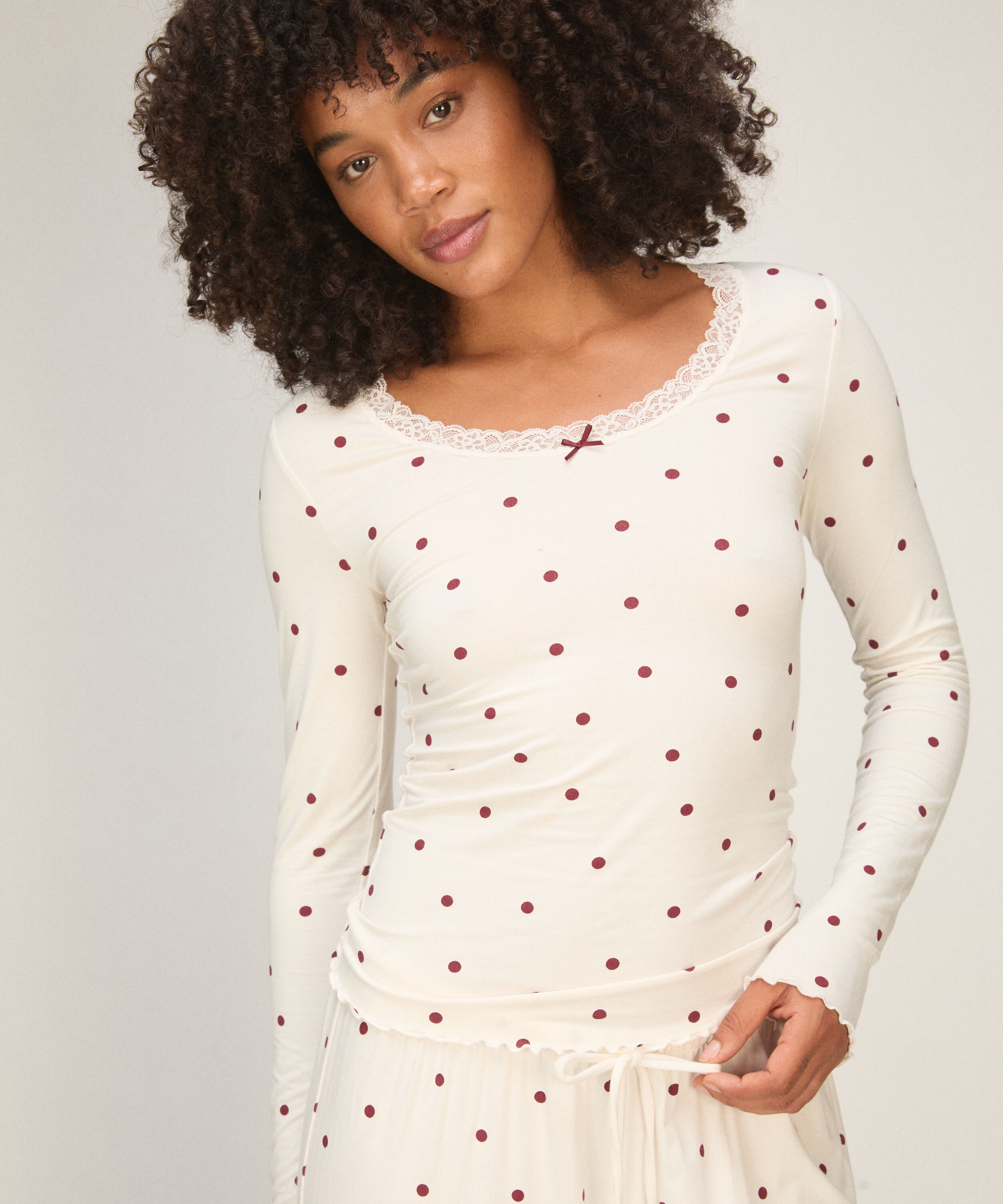 Top Lace Dot, Hvit Top Lace Dot, Hvit