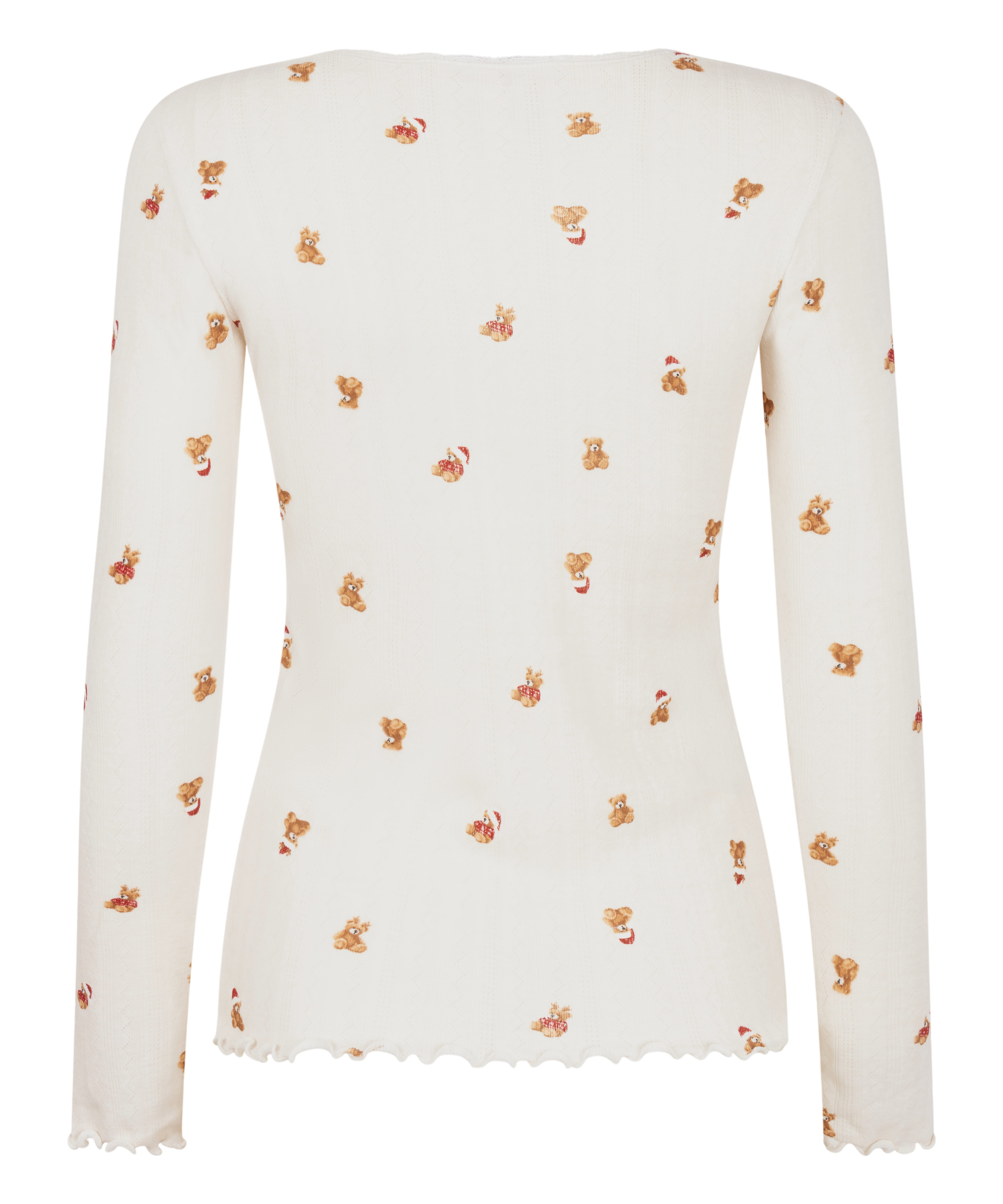 Pysjamatopp Pointelle, Hvit, main