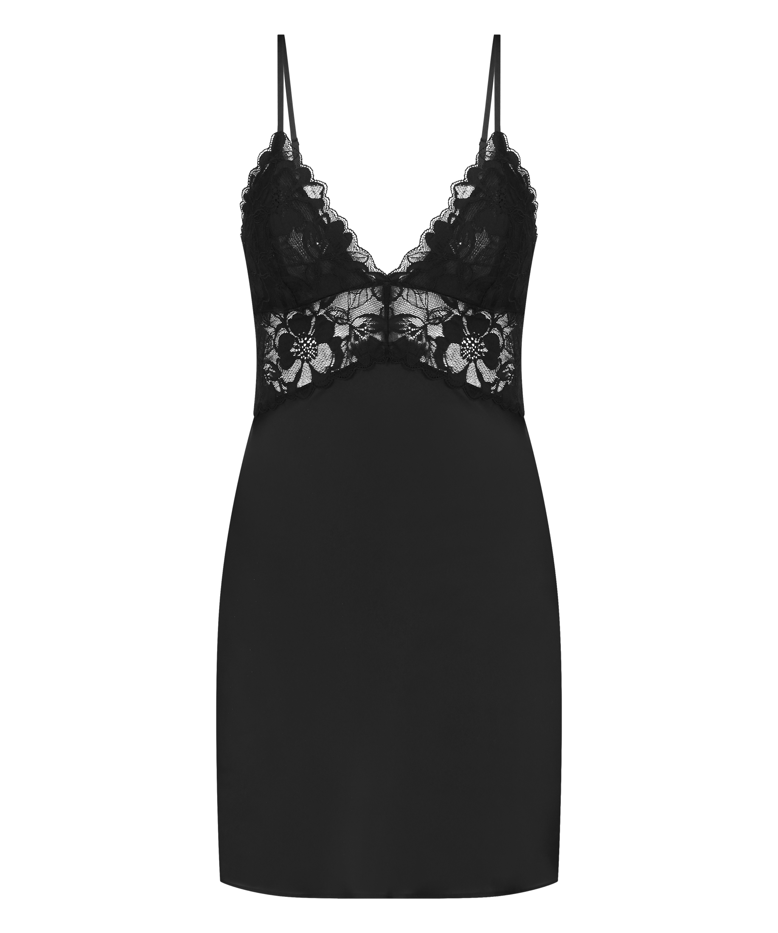 Underkjole Satin, Svart, main