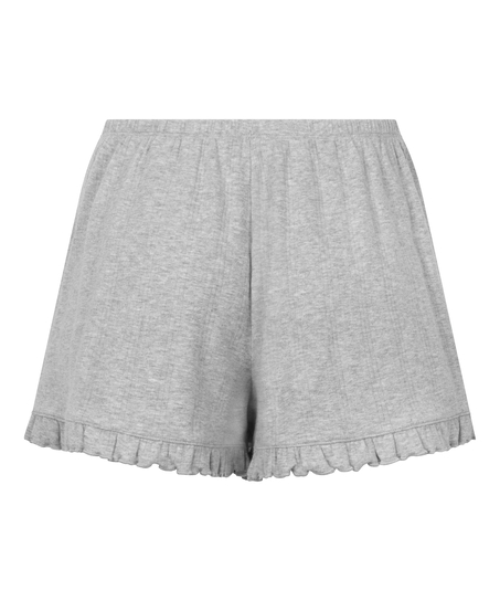 Shorts Pointelle, Grå