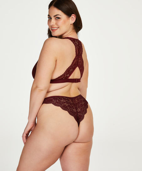 Slip brésilien jambe haute, Rød