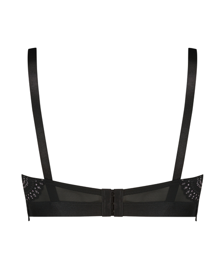 Vattert bh med bøyle longline Donna Sparkle, Svart