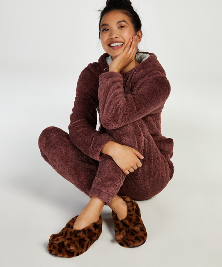 Leopard Ballerina T&oslash;fler, Brun