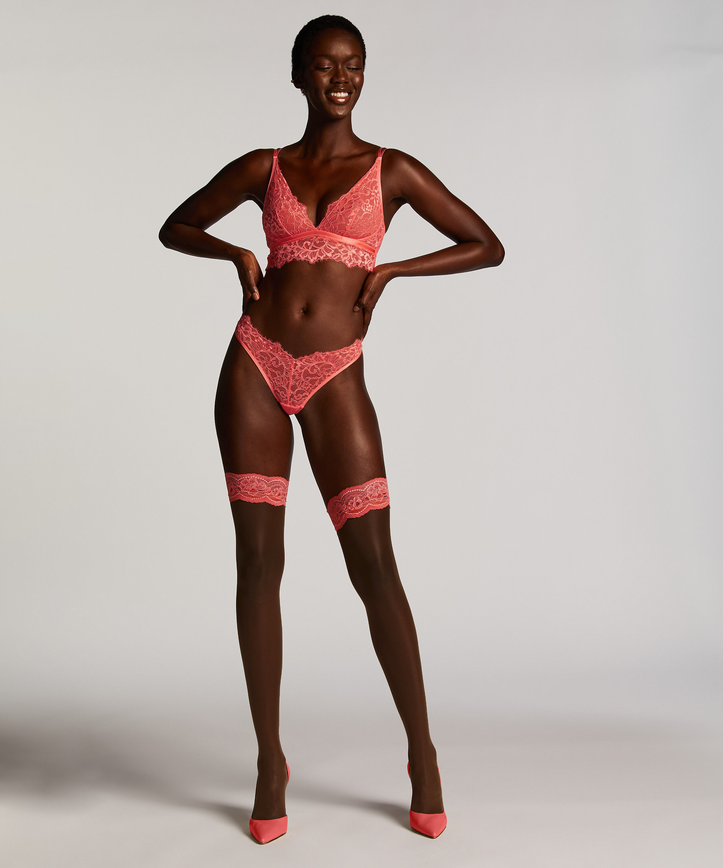 Stay-ups 15 Denier Blonde, Rosa