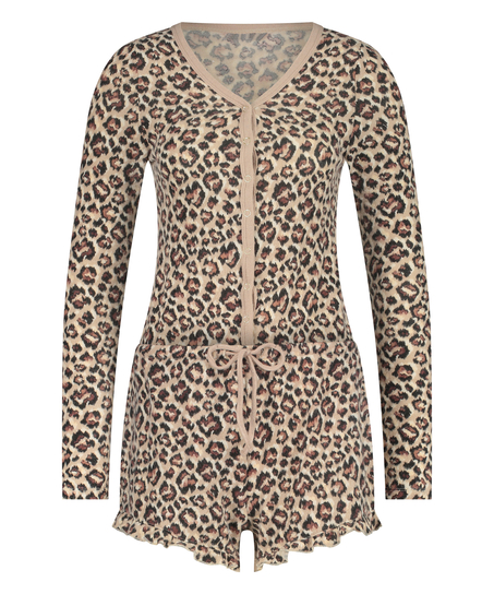 Onesie i Leopard, Beige