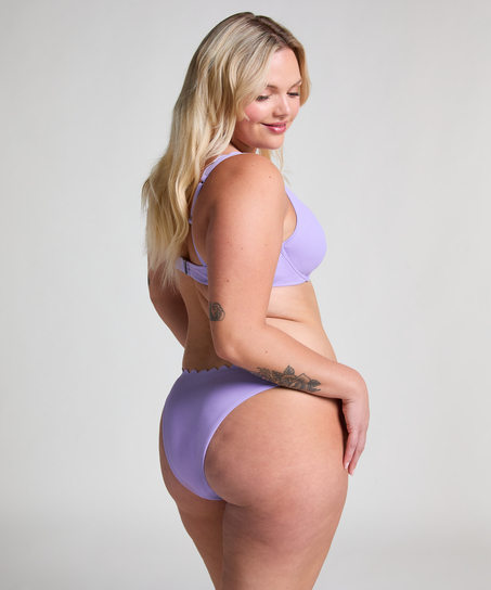 Upolstret bikinitopp med spiler Scallop, Lilla