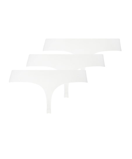 3-pakning invisible g-streng, Hvit