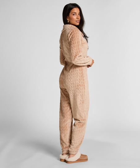 Onesie med kabelglidelås, Beige