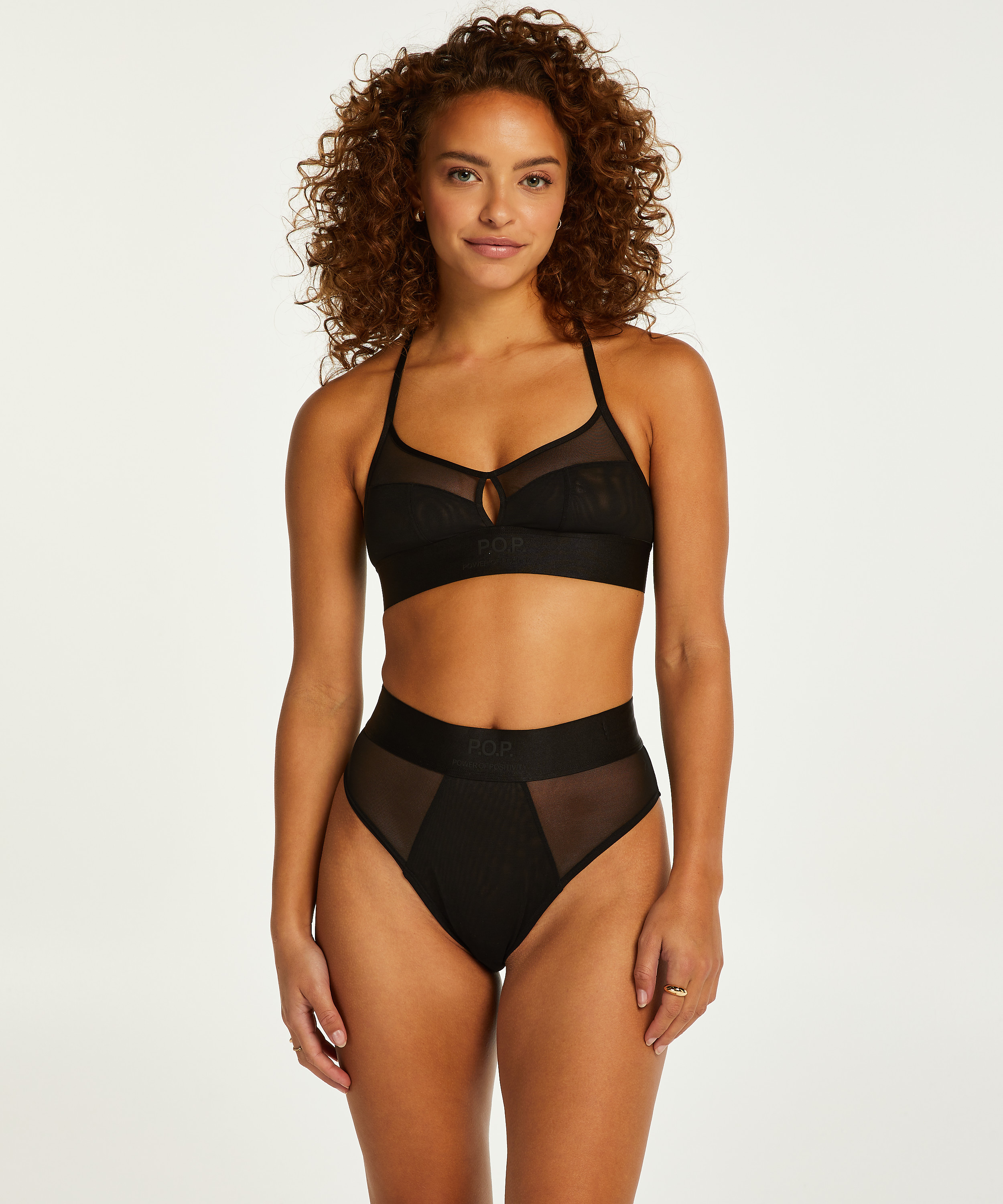 Brasiliansk truse Flexing med høy skjæring, Svart, main