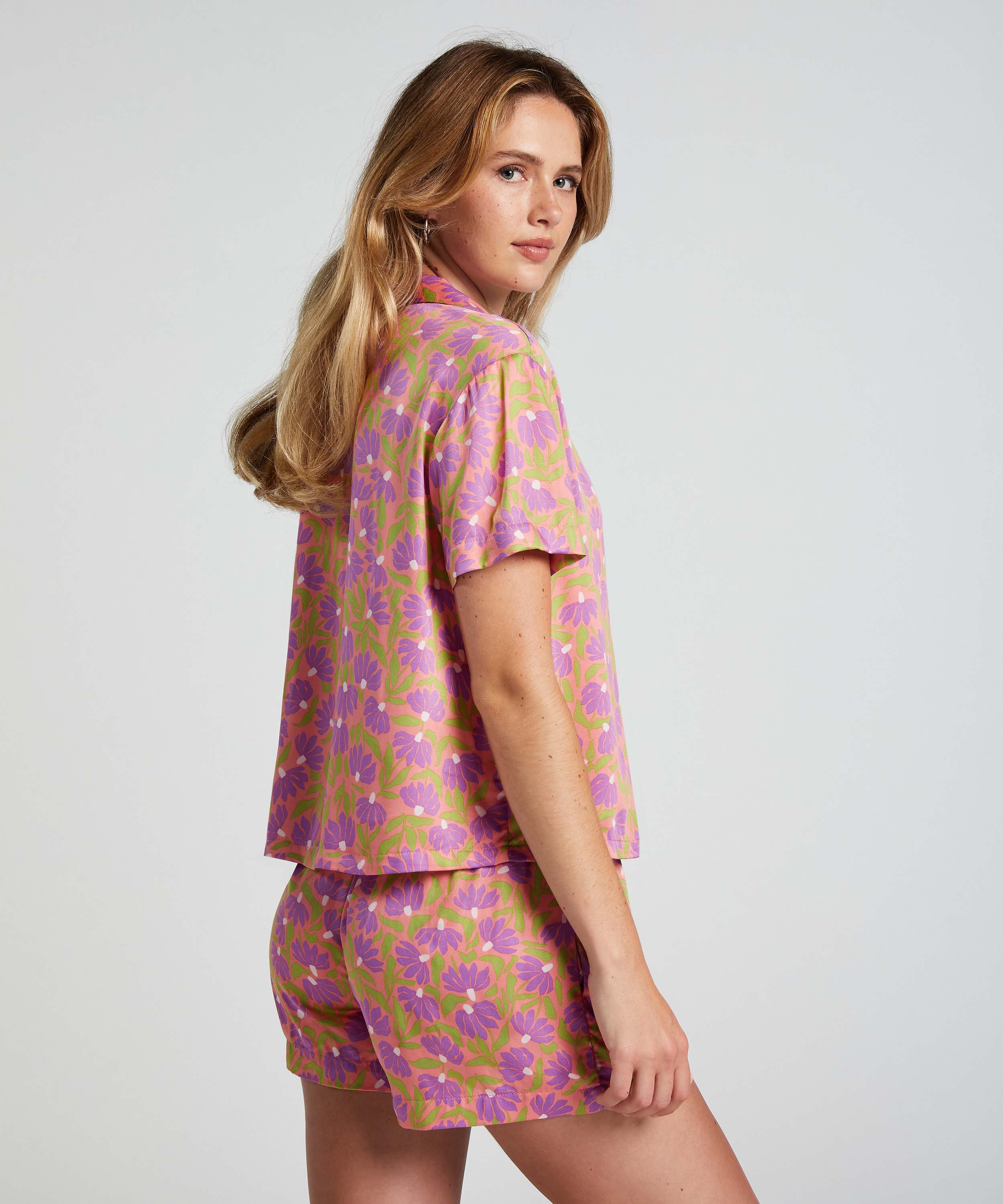 Pyjamasshorts i sateng, Rosa, main