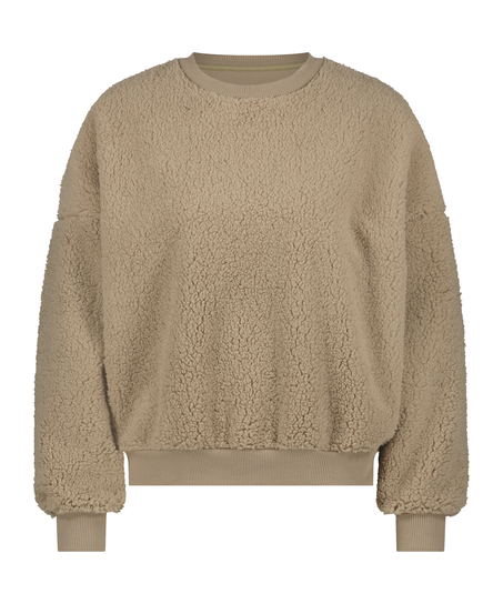 Topp Teddy fleece, Brun