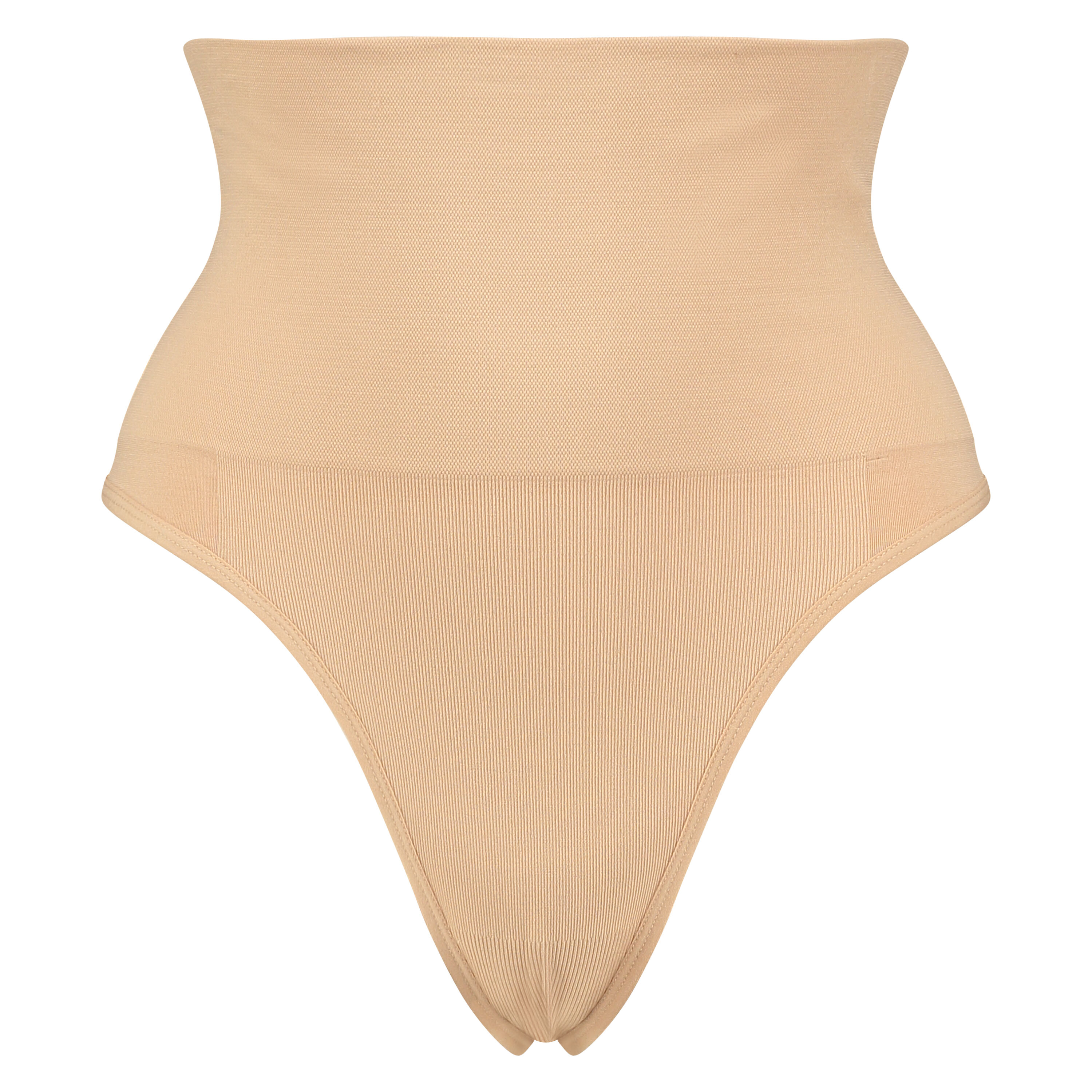 Strammende h&oslash;ylivet thong, Beige