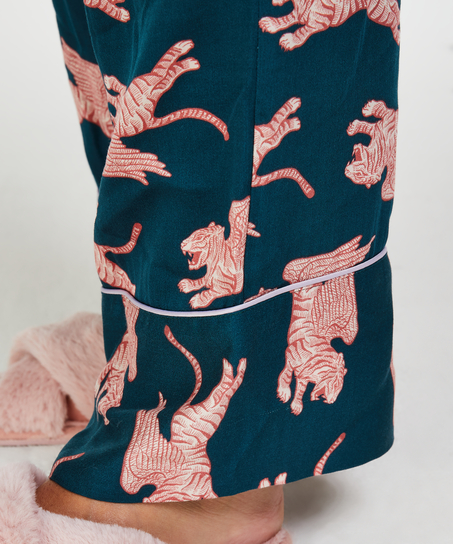 Capri Woven pyjamasbukser, Bl&aring;