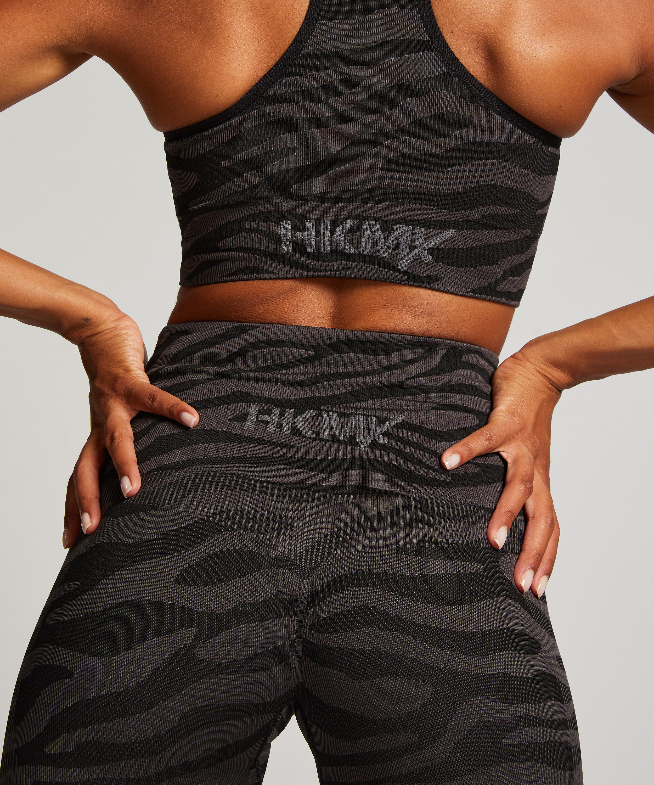 HKMX High waisted s&oslash;ml&oslash;s treningstights, Svart, main