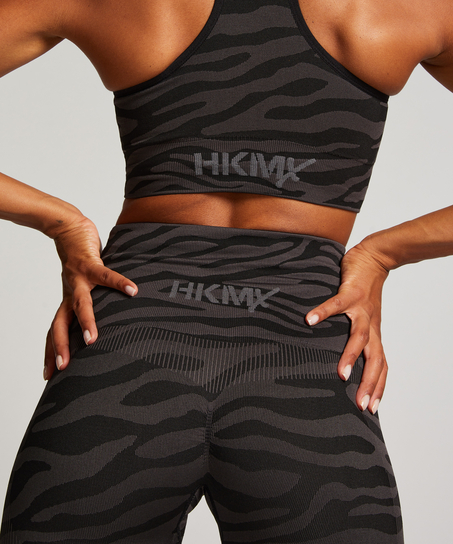 HKMX High waisted s&oslash;ml&oslash;s treningstights, Svart